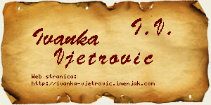 Ivanka Vjetrović vizit kartica